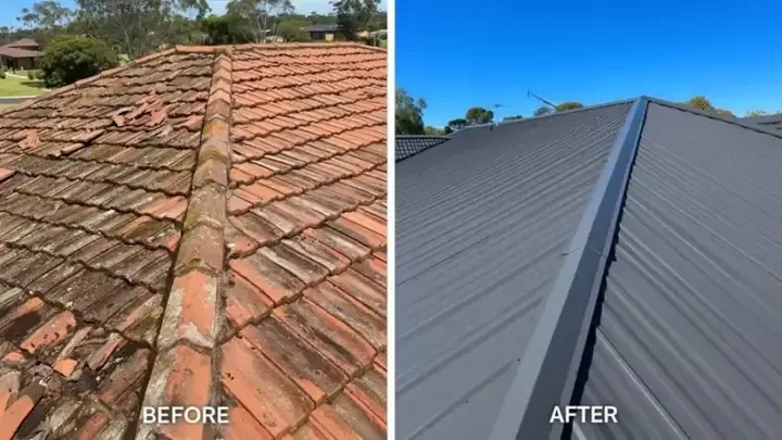 Before and after roof transformation — Illawarra, NSW