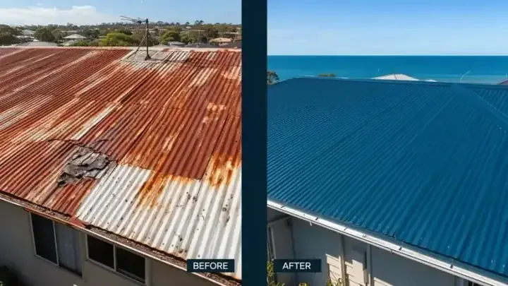 Before and after re-roof — Illawarra, NSW