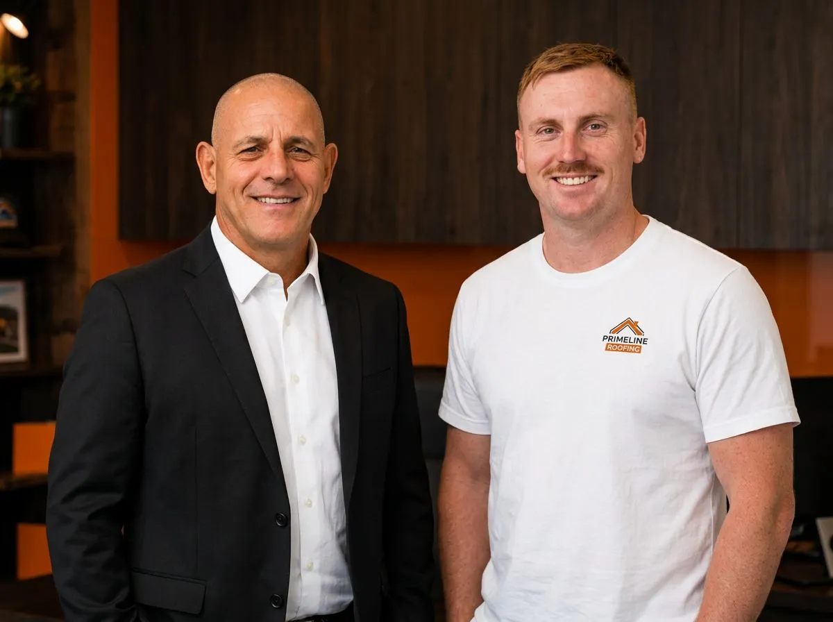 Greg Hilton and Sam from Primeline Roofing standing together